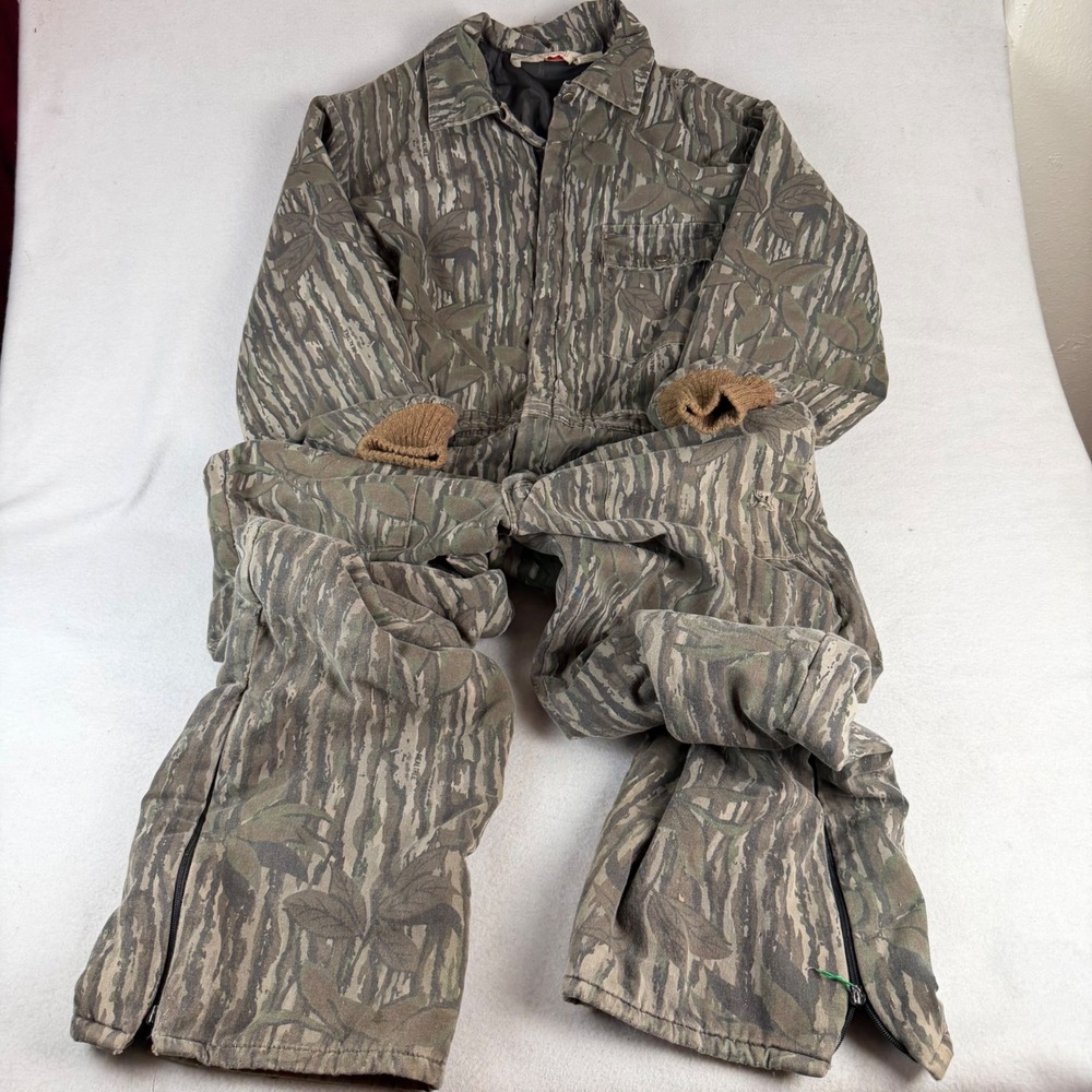 RedHead Vintage Mens XL Realtree Camo Insulated Coveralls Hunting Workwear Bark